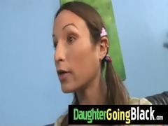 recent black stepdad punishes sexy daughter for